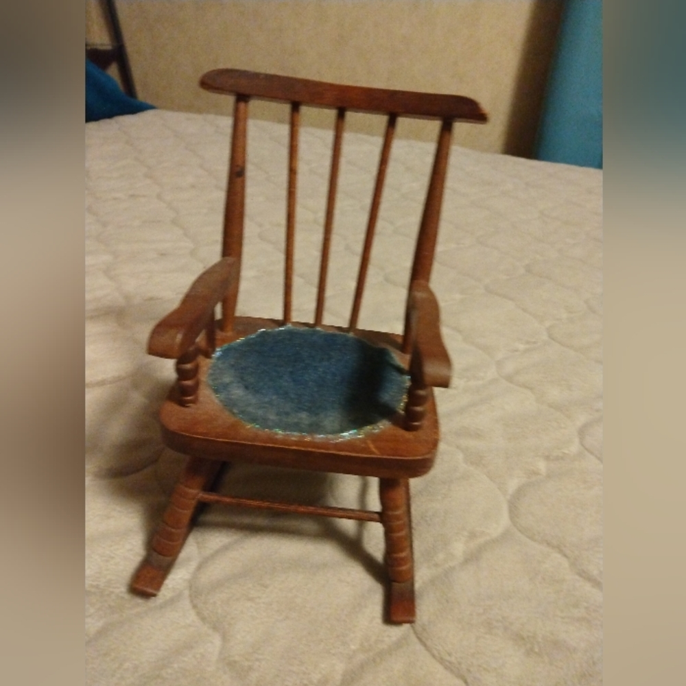 Pin cushion wooden rocking chair